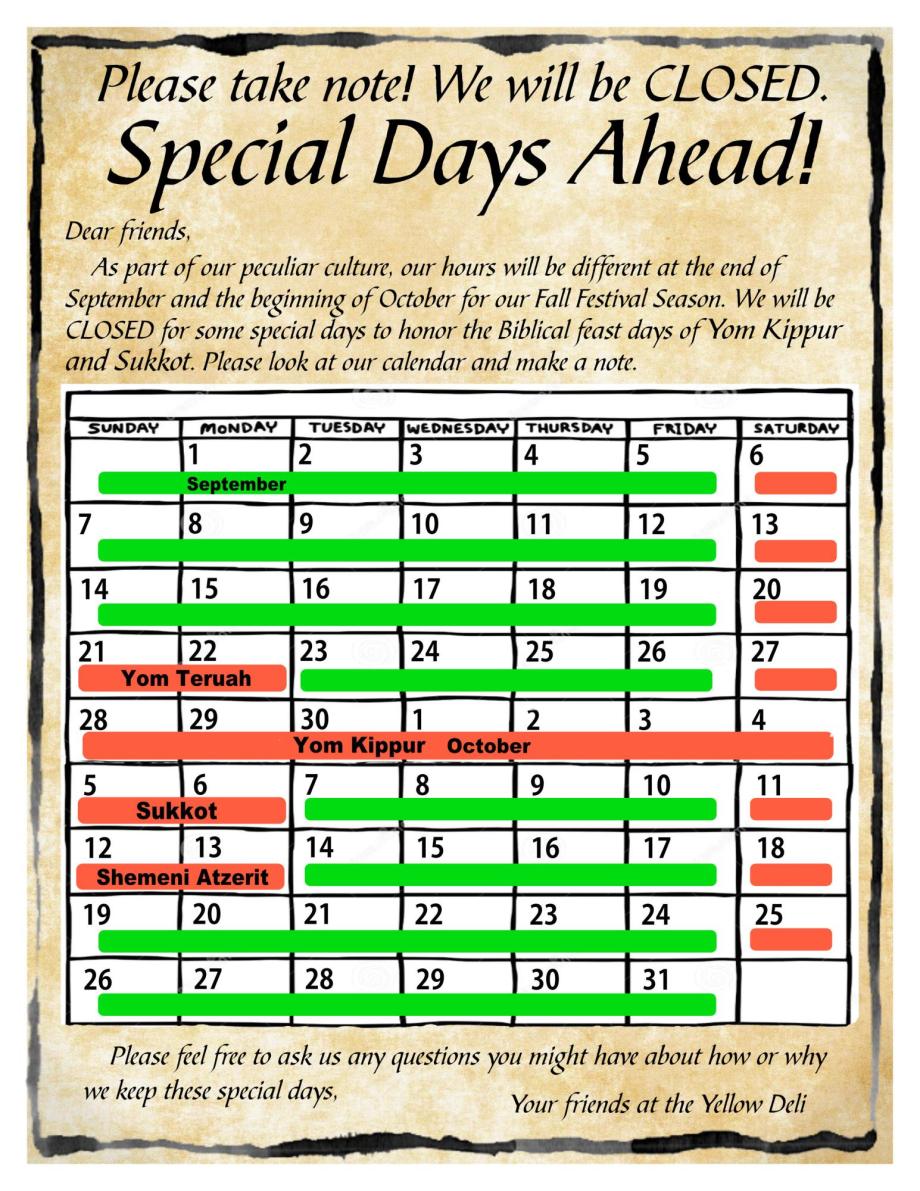 Special Fall Festival Feast Days 2025